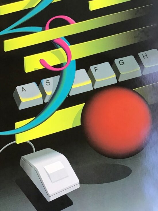 Simtec Computer Rentals Poster Vintage 80s 90s Tech Graphic Decor - Picture 2 of 15